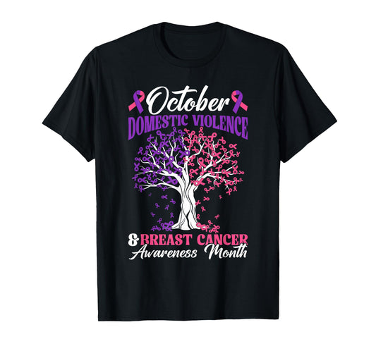 Domestic Violence and Breast Cancer Awareness Men Women Kids T-Shirt