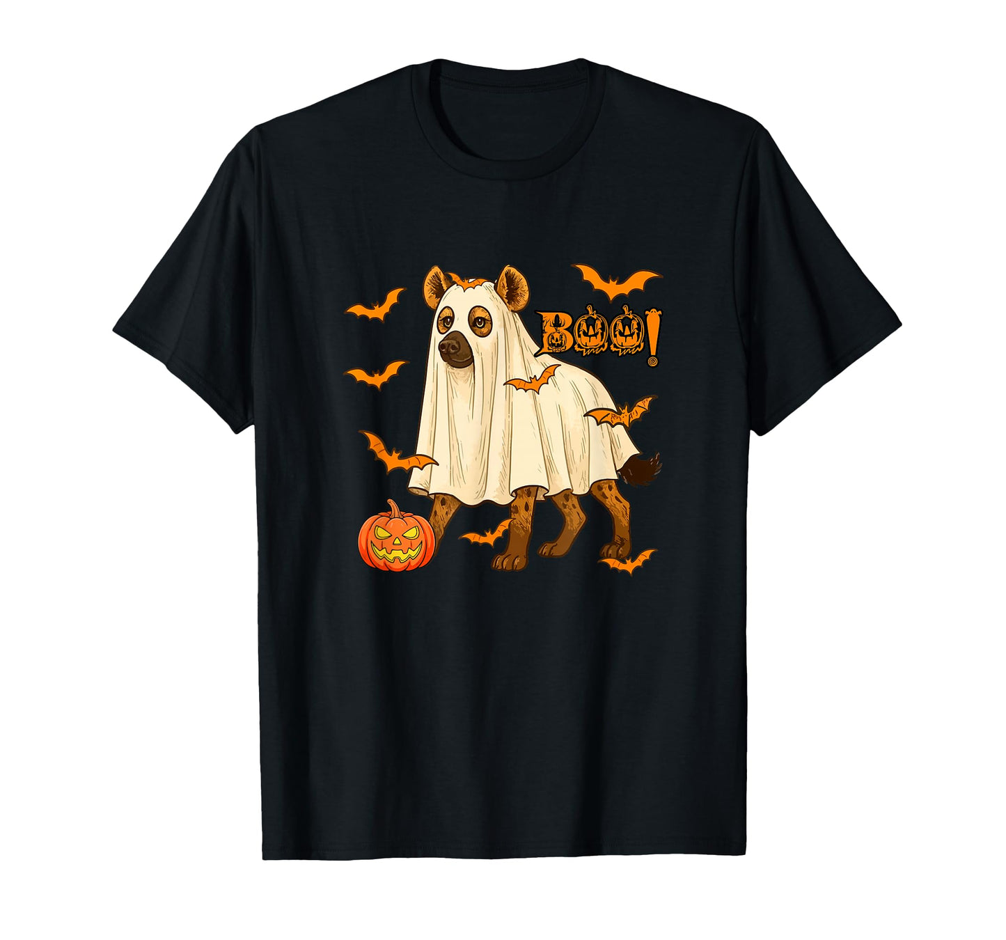 Boo Halloween Hyena Cosplay Ghost Costume Animal Lover T-Shirt