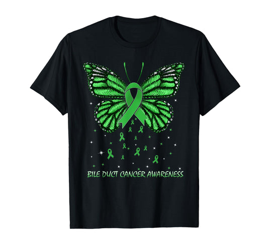 Bile Duct Cancer Awareness Butterfly T-Shirt