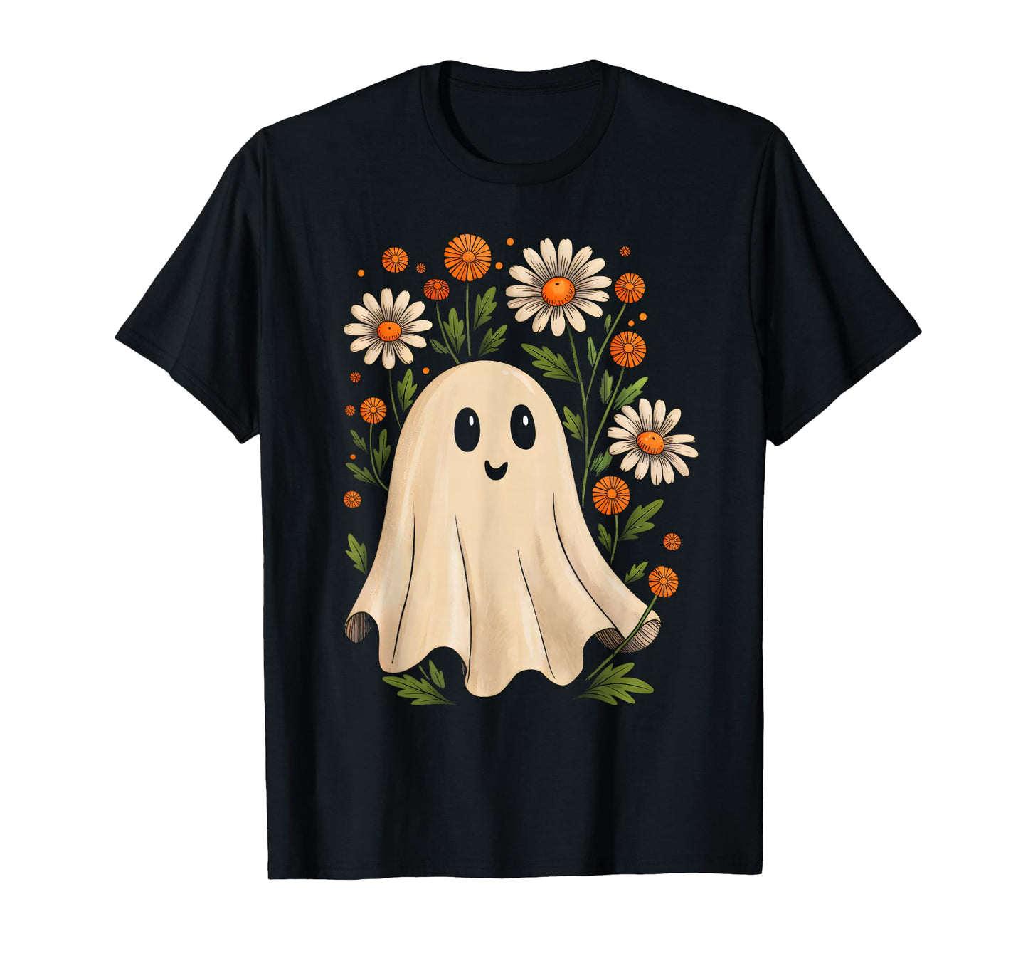 Vintage Floral Ghost Halloween Costume Women Girls Kids T-Shirt