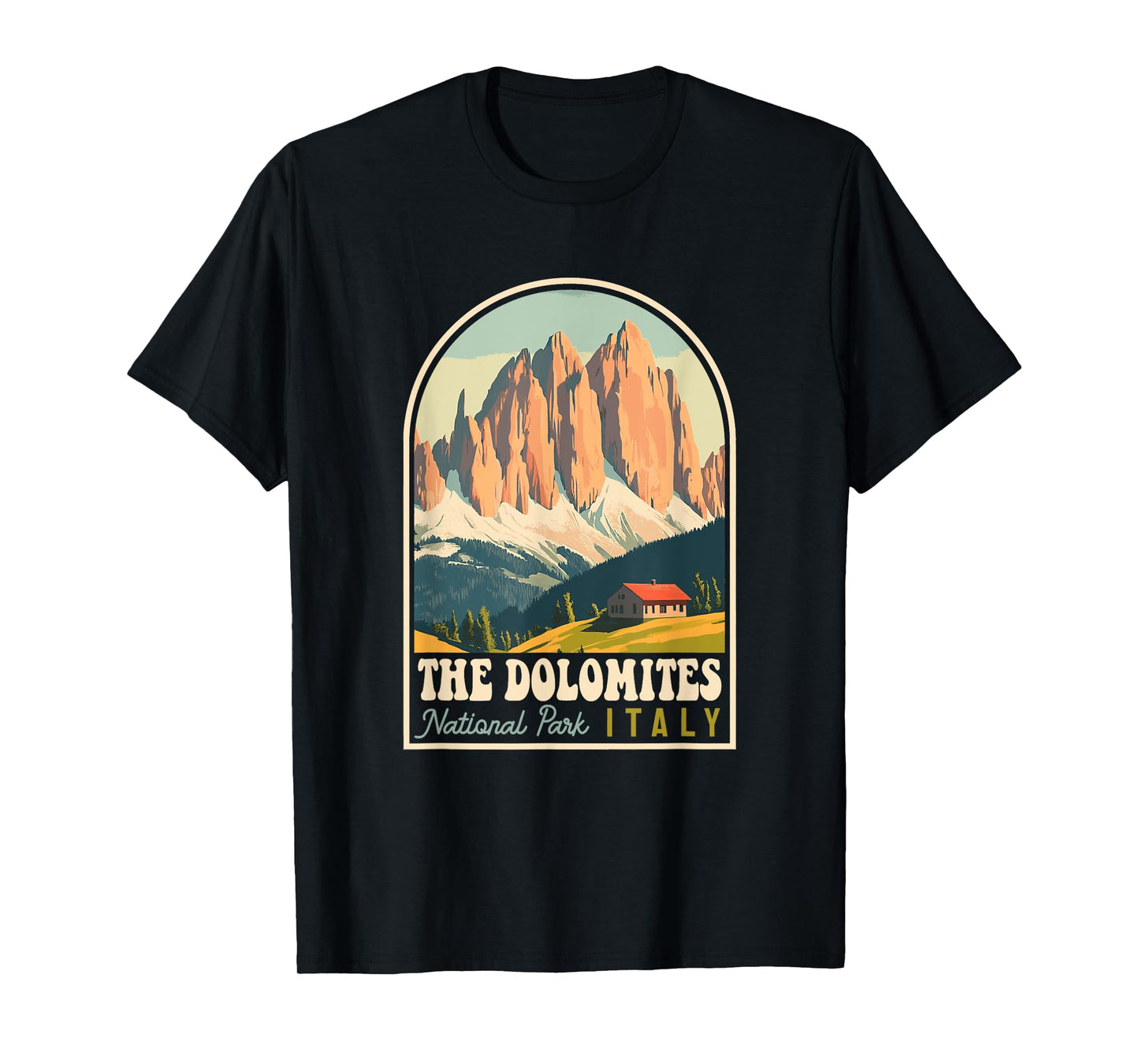 The Dolomites Italy Skiing Hiking Cycling Climbing Retro T-Shirt