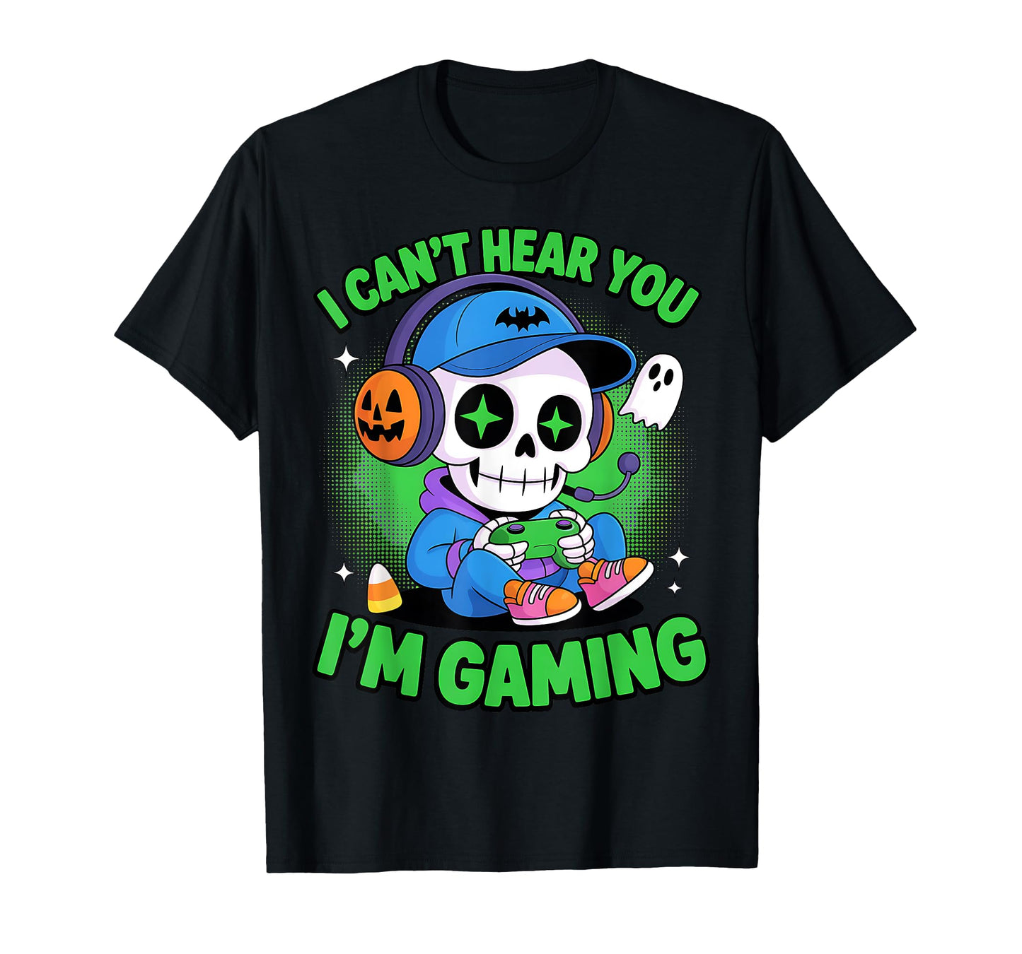 I Can’t Hear You I’m Gaming Skeleton Halloween Gamer T-Shirt