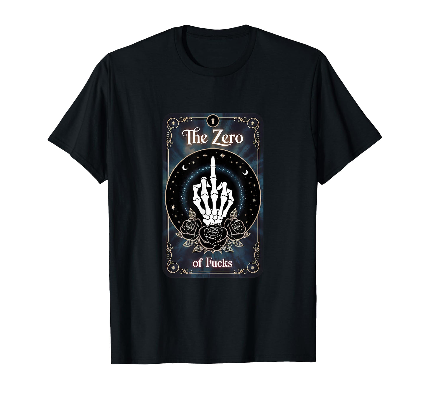 The Zero of Fucks Tarot Skeleton Design T-Shirt