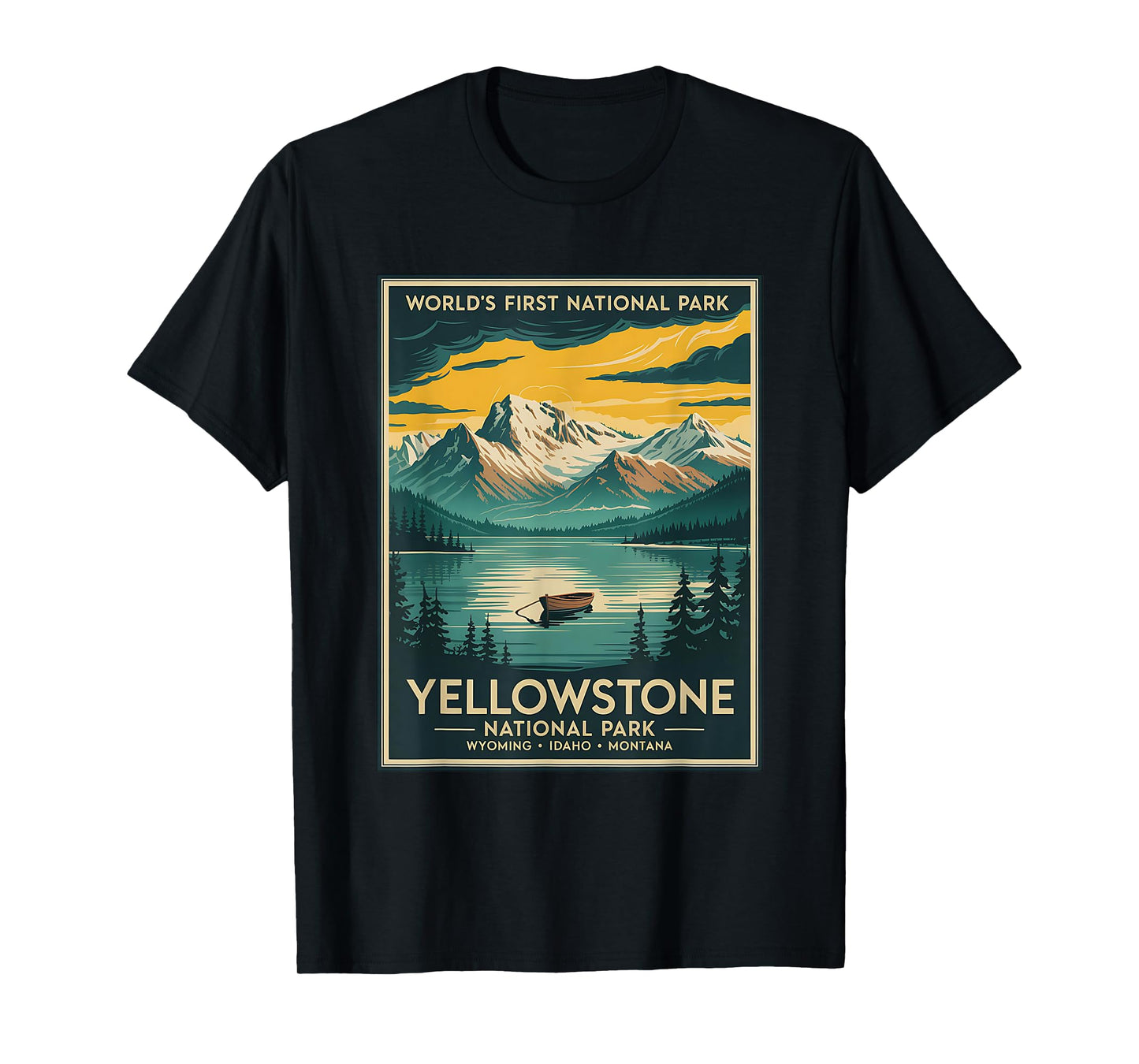Yellowstone National Park Vintage Mountains Adventure T-Shirt