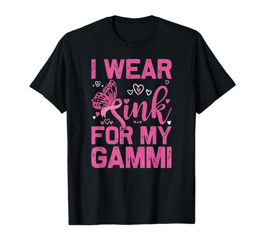 I Wear Pink For My Gammi October Breast Cancer Awareness Day T-Shirt