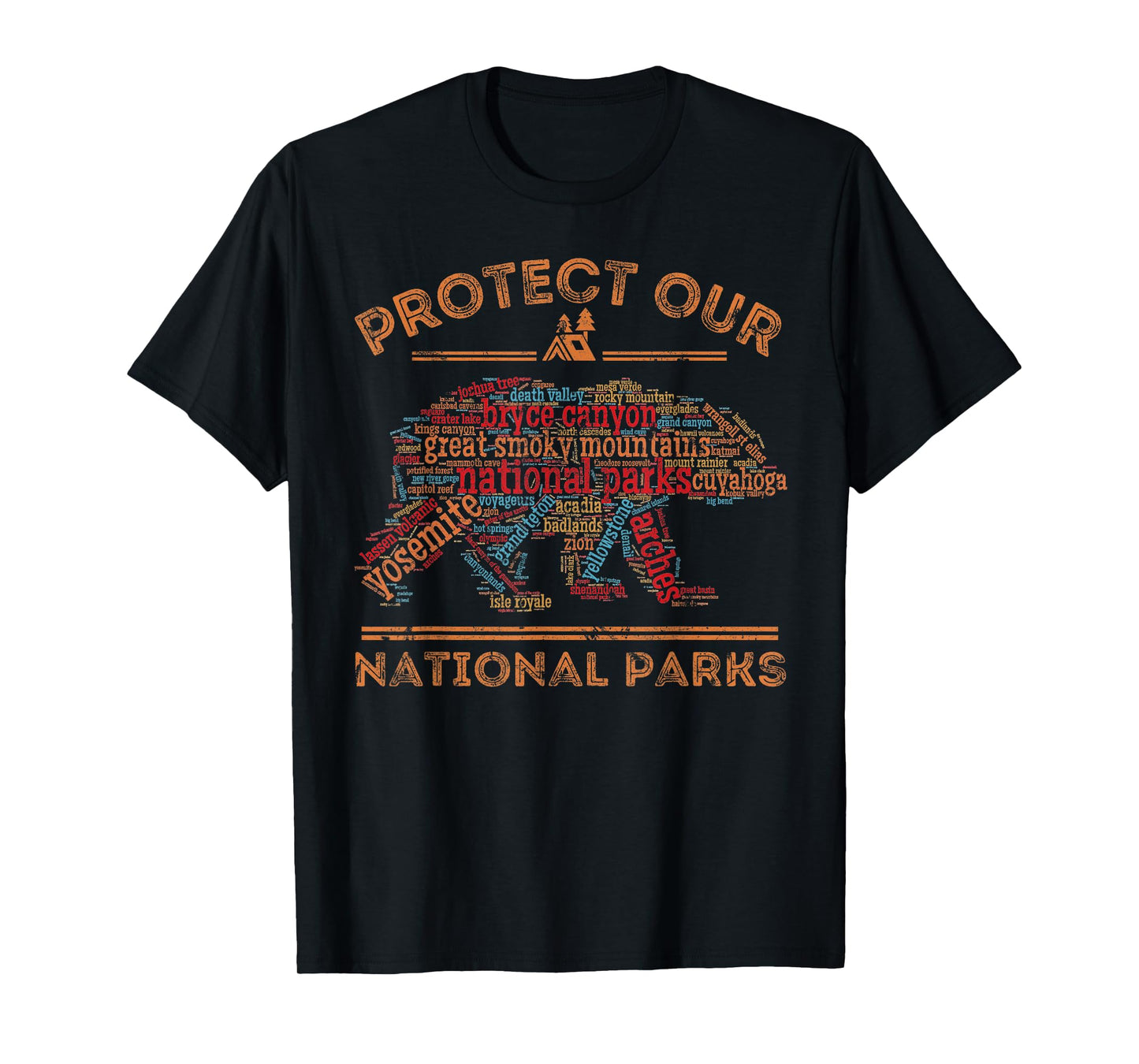 Protect Our Parks National Park Bear Nature Hiking T-Shirt