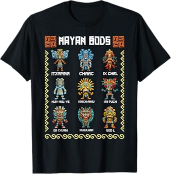 Ancient Mayan Gods Aztec Civilization Mythology Deities T-Shirt