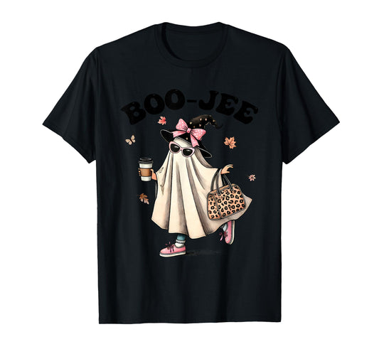 Cute Ghost Boujee Boo-JEE Funny Halloween Spooky Season T-Shirt