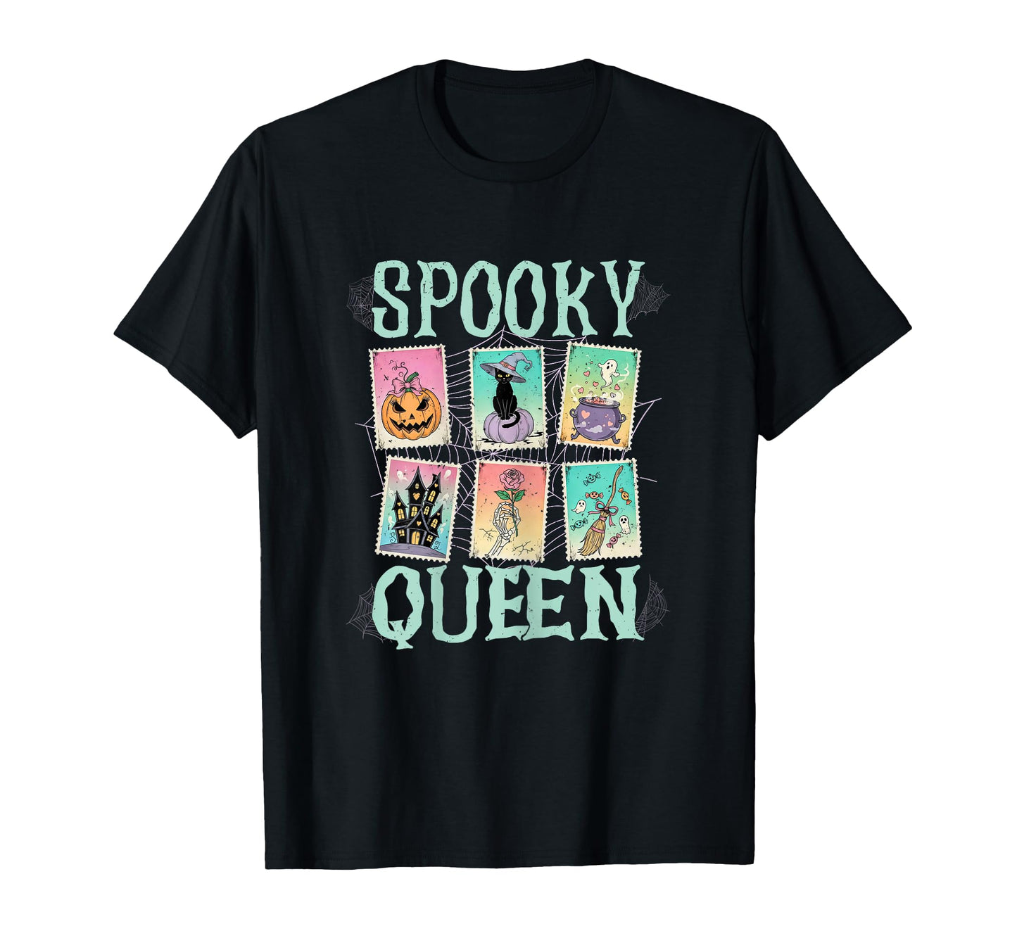 Spooky Queen Pastel Gothic Witchy Aesthetic Cute Halloween T-Shirt