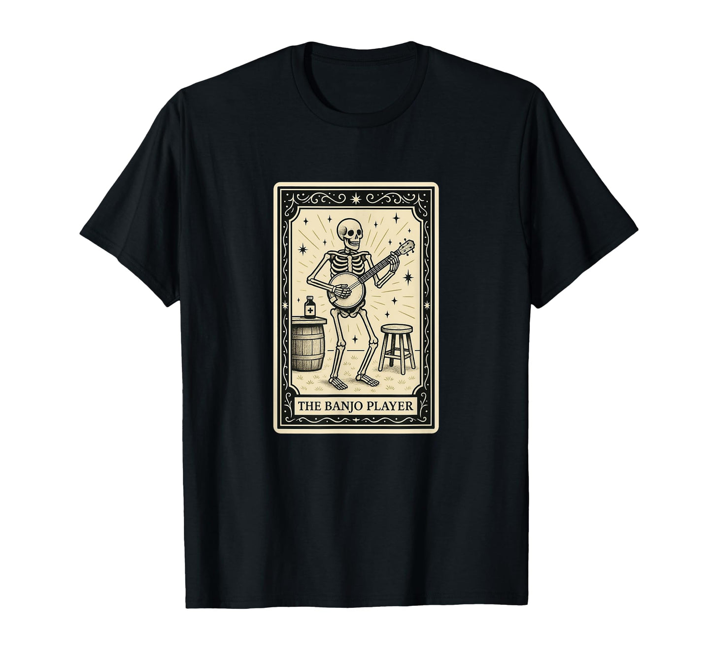 Banjo Player Tarot Card - Halloween Spooky Gothic Bluegrass T-Shirt