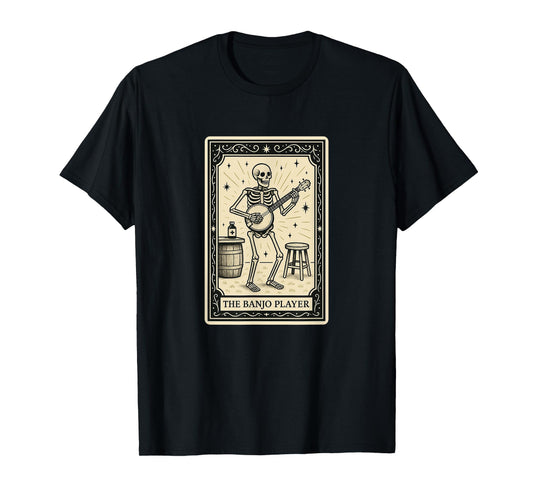 Banjo Player Tarot Card - Halloween Spooky Gothic Bluegrass T-Shirt
