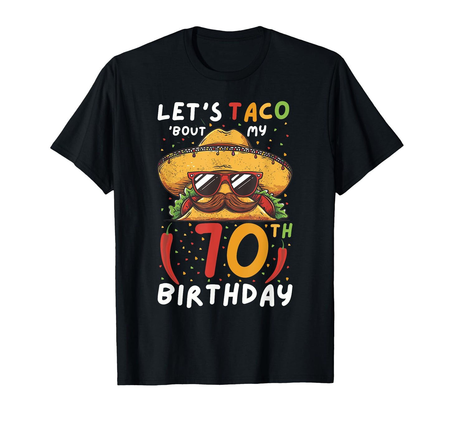 Cinco de mayo 70th birthday taco age 70 mexican birthday T-Shirt