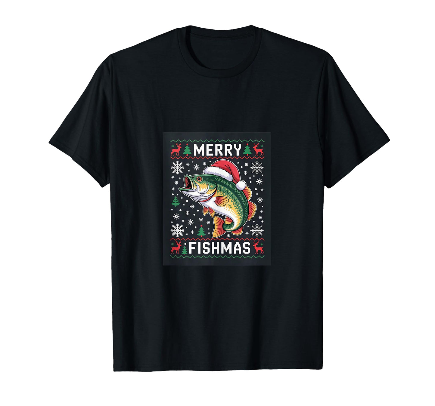 Merry Fishmas Bass – Funny Christmas Fishing Tank Top