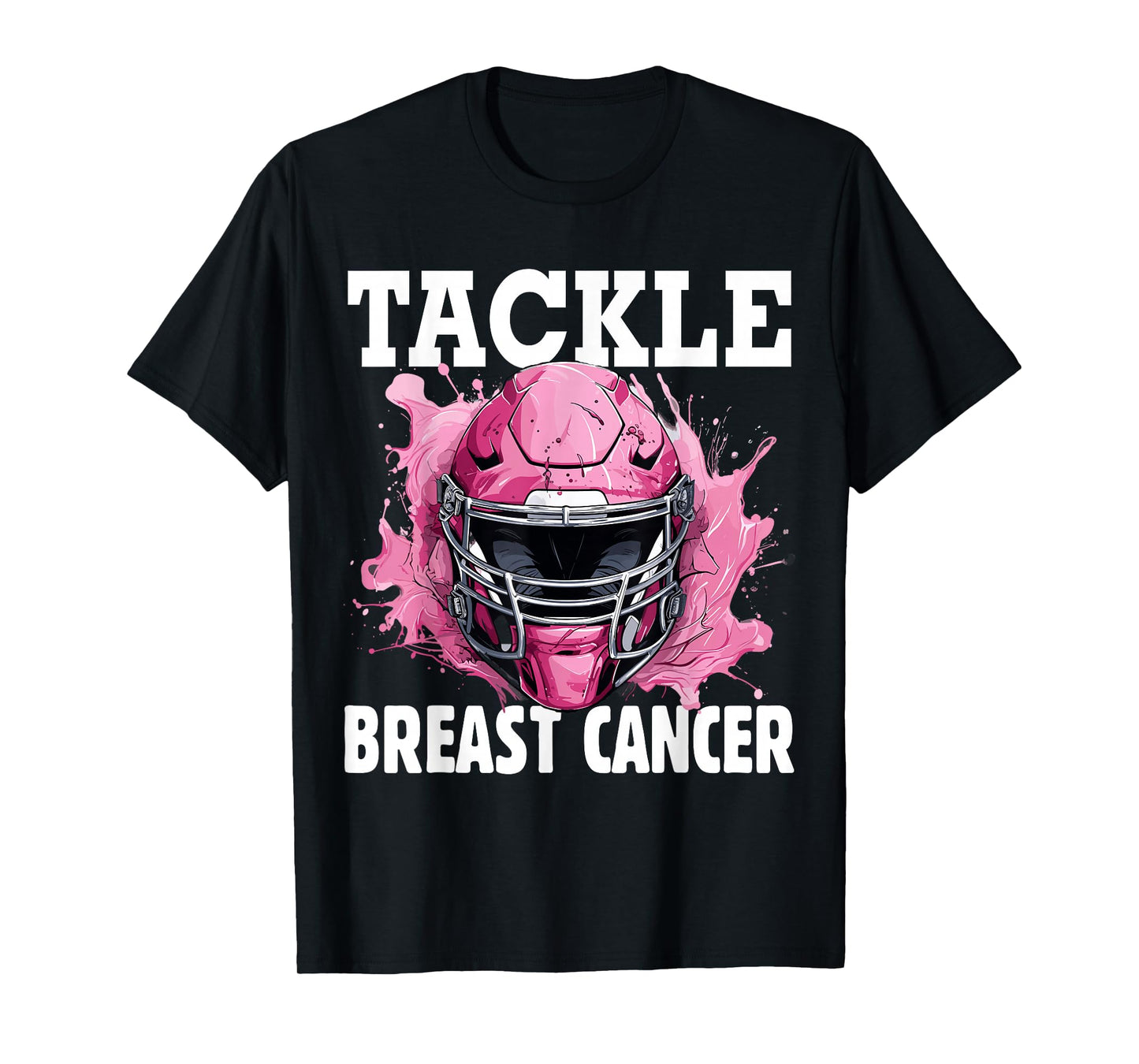 Tackle Football Breast Cancer Awareness Pink Ribbon Boys Kid T-Shirt