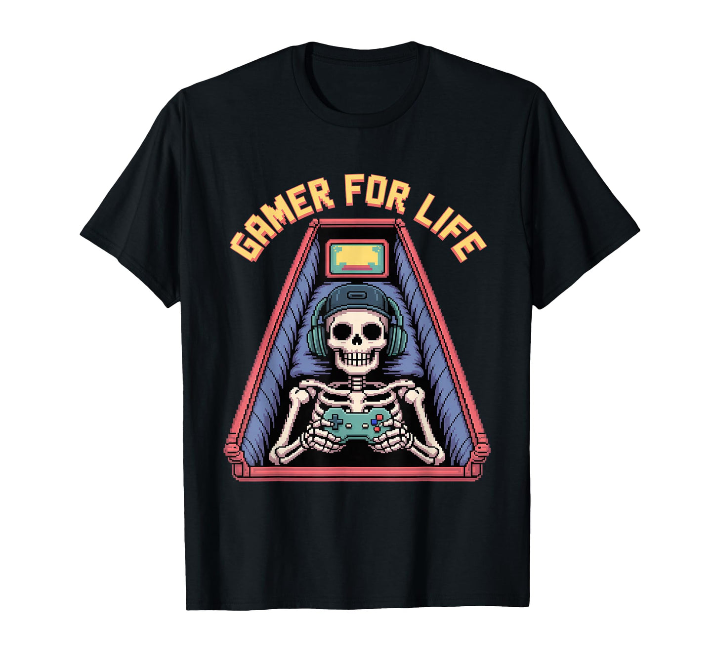 Funny Gamer Skeleton - Gamer for Life Video Game Gift T-Shirt
