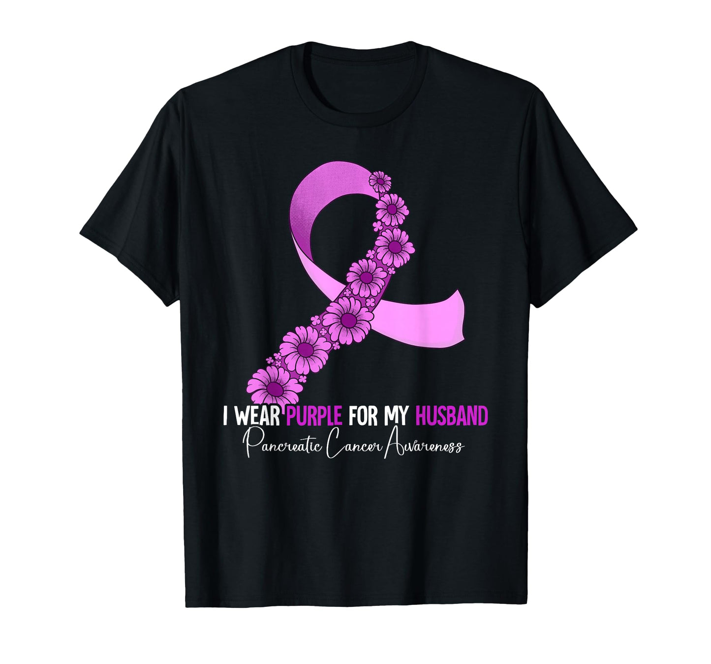 I Wear Purple For My Husband Pancreatic Cancer Awareness T-Shirt