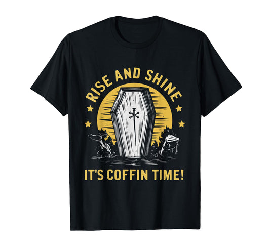 Rising Coffin Humor Funny Casket Funeral Horror Costume T-Shirt