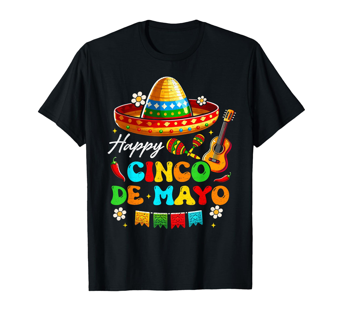 Happy 5 De Mayo Lets Fiesta Viva Mexico Cinco De Mayo Groovy T-Shirt