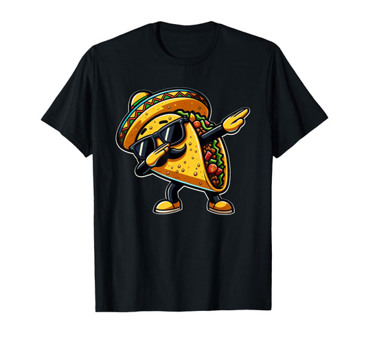 Dabbing Taco Cinco de Mayo Funny Mexican Fathers Day T-Shirt