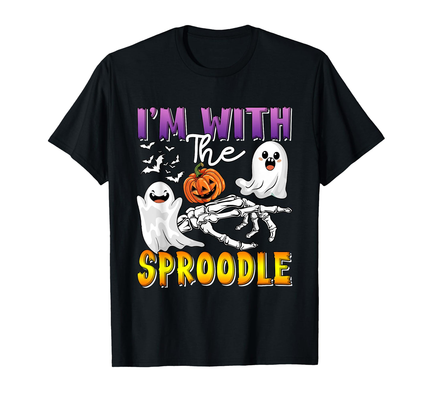 I'm with Sproodle Halloween Boo Ghost Funny Single Owner T-Shirt