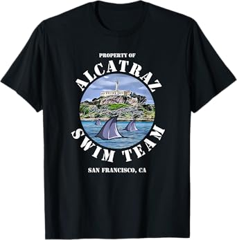 Alcatraz Island Escape Swim Team Shark Apparel T-Shirt
