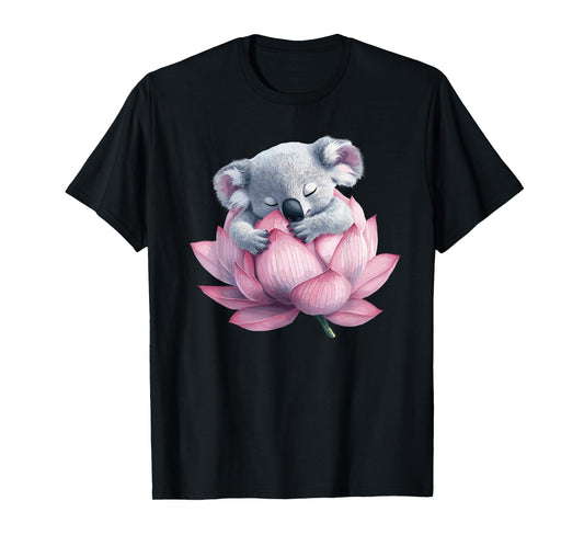 Adorable Koala Hugging Lotus Flower Dream T-Shirt