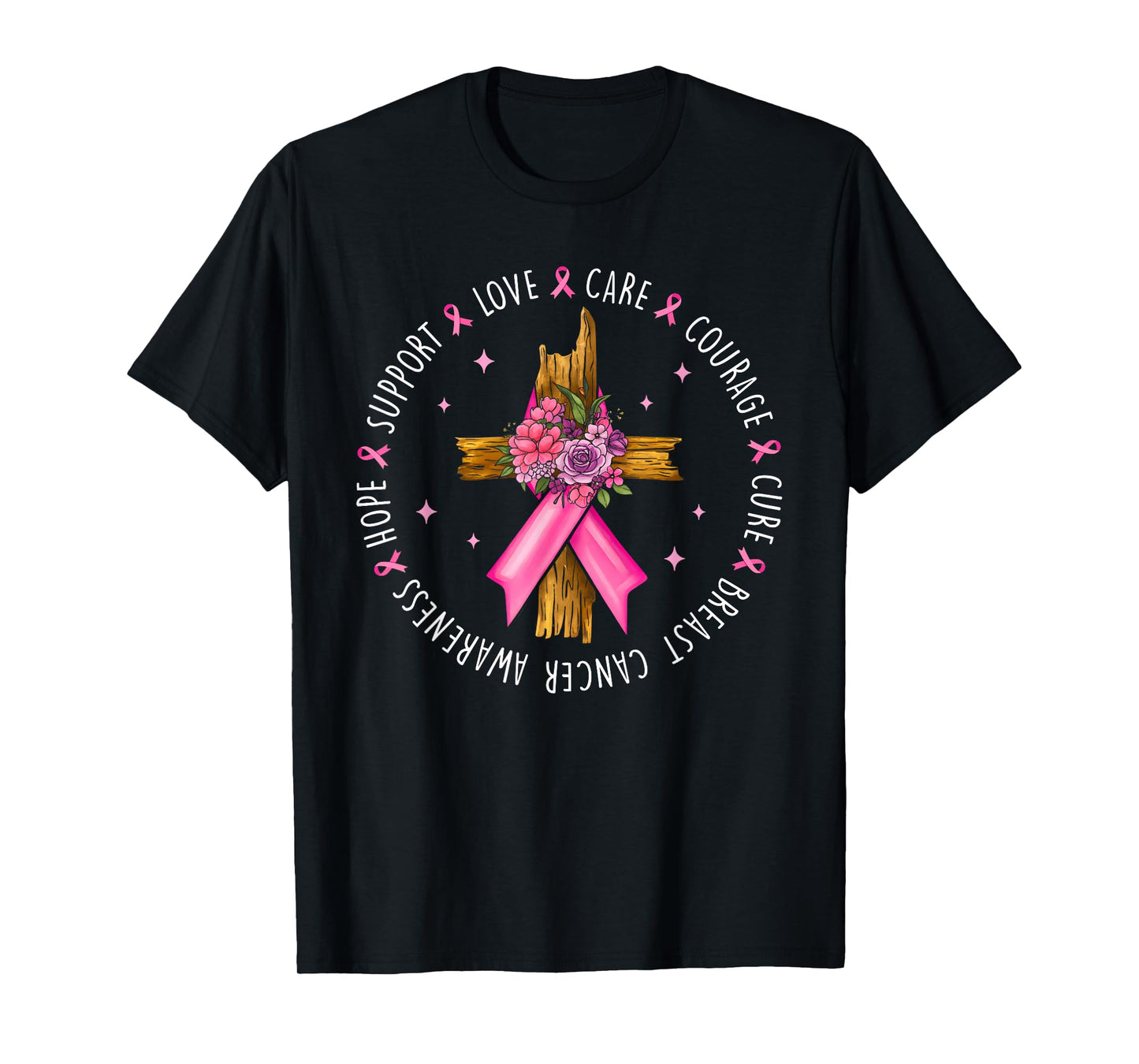 Breast Cancer Support Pink Ribbon Breast Cancer Awareness T-Shirt