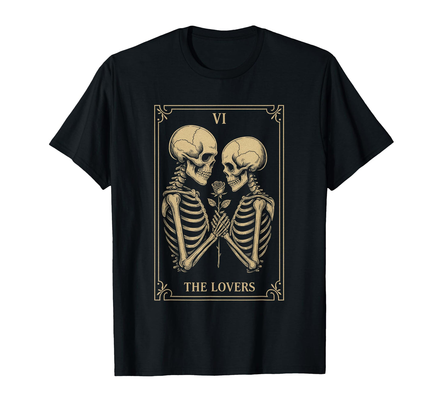 The Lovers Tarot Skeleton Outfit Gothic Romance Spooky T-Shirt