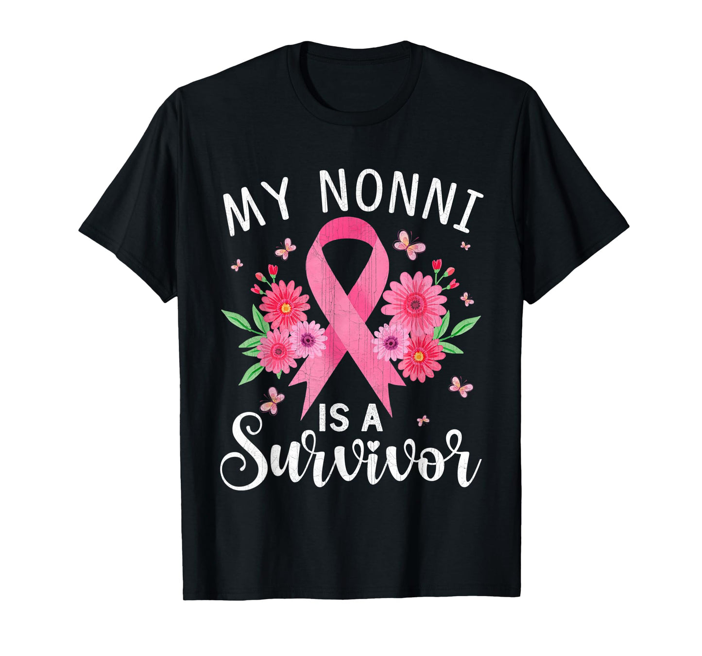 October Breast Cancer Support My Nonni Is A Survivor T-Shirt