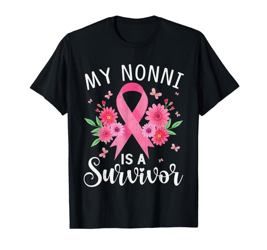 October Breast Cancer Support My Nonni Is A Survivor T-Shirt