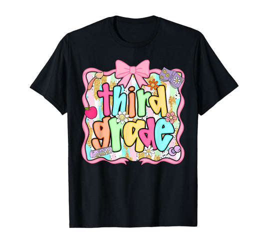 Back To School 3rd Grade Third Grade Preppy Teacher Girl T-Shirt
