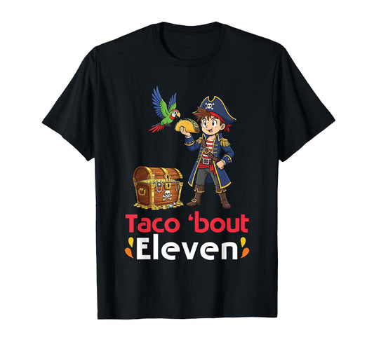 Cute Boy with Tacos Happy Birthday Taco Bout 11 Years Old T-Shirt