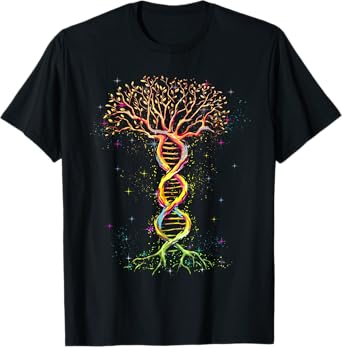 DNA Tree Funny Tree Life Genetic Biologist Earth Day Humor T-Shirt