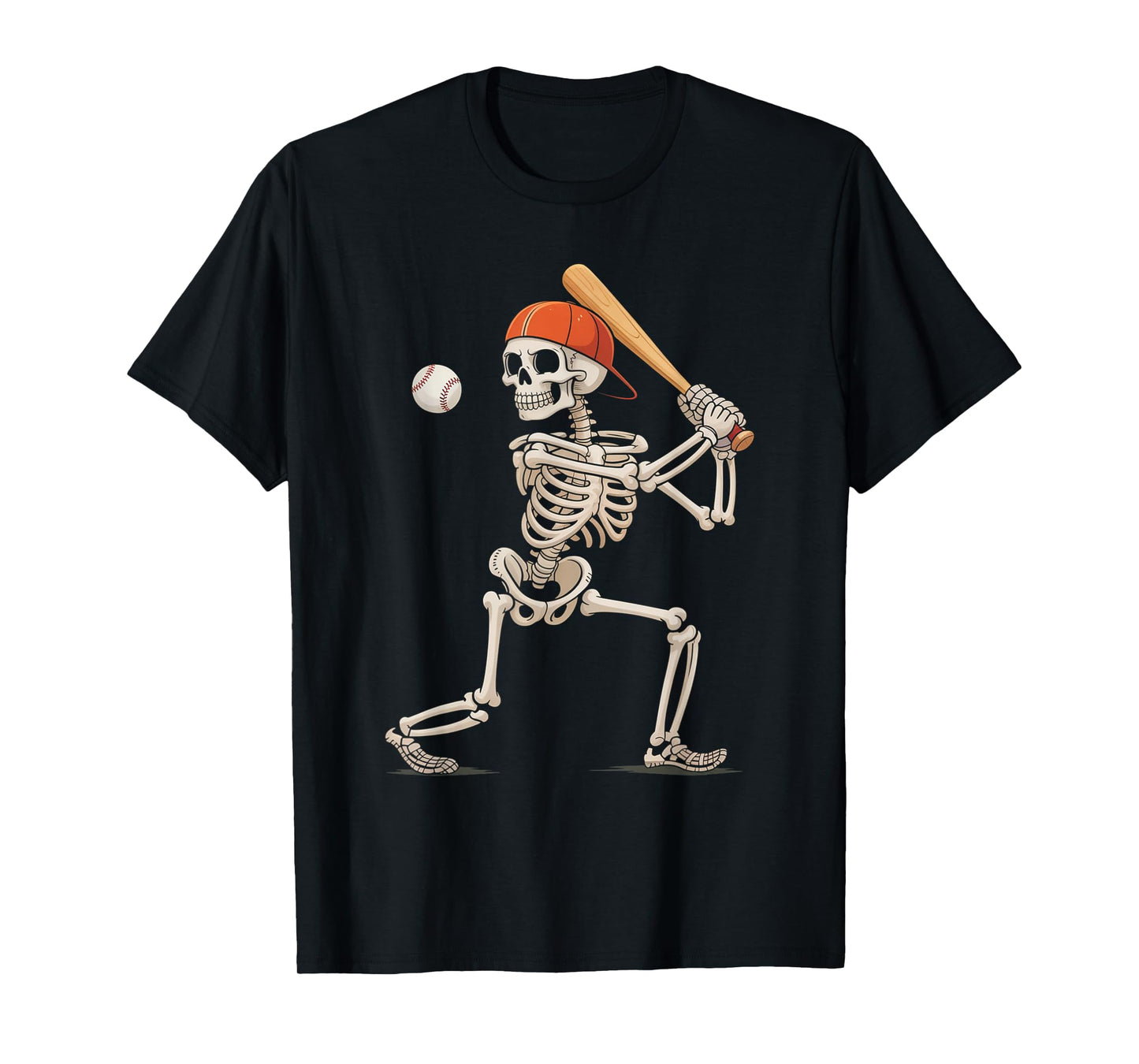 Skeleton Baseball Halloween Costume Funny Men Boys Kids T-Shirt