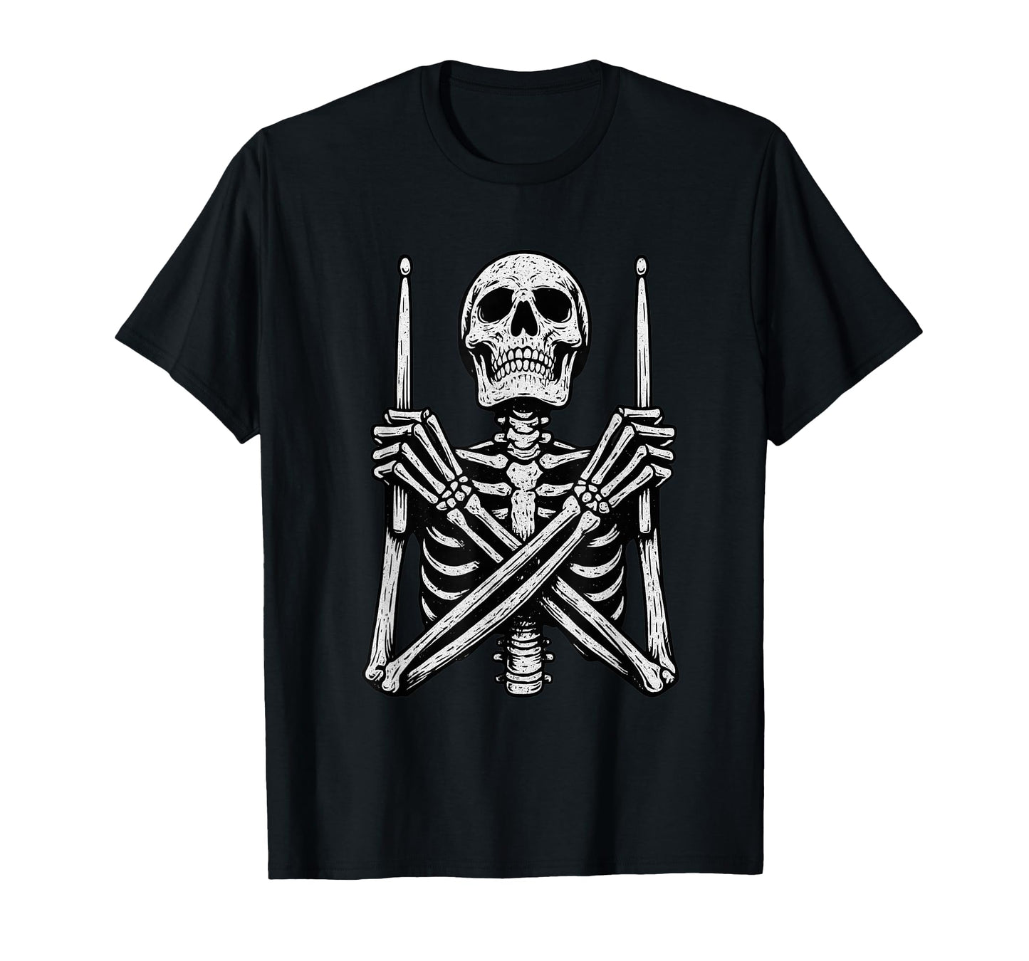 Skeleton Percussionist Drummer Halloween Rock & Roll Music T-Shirt