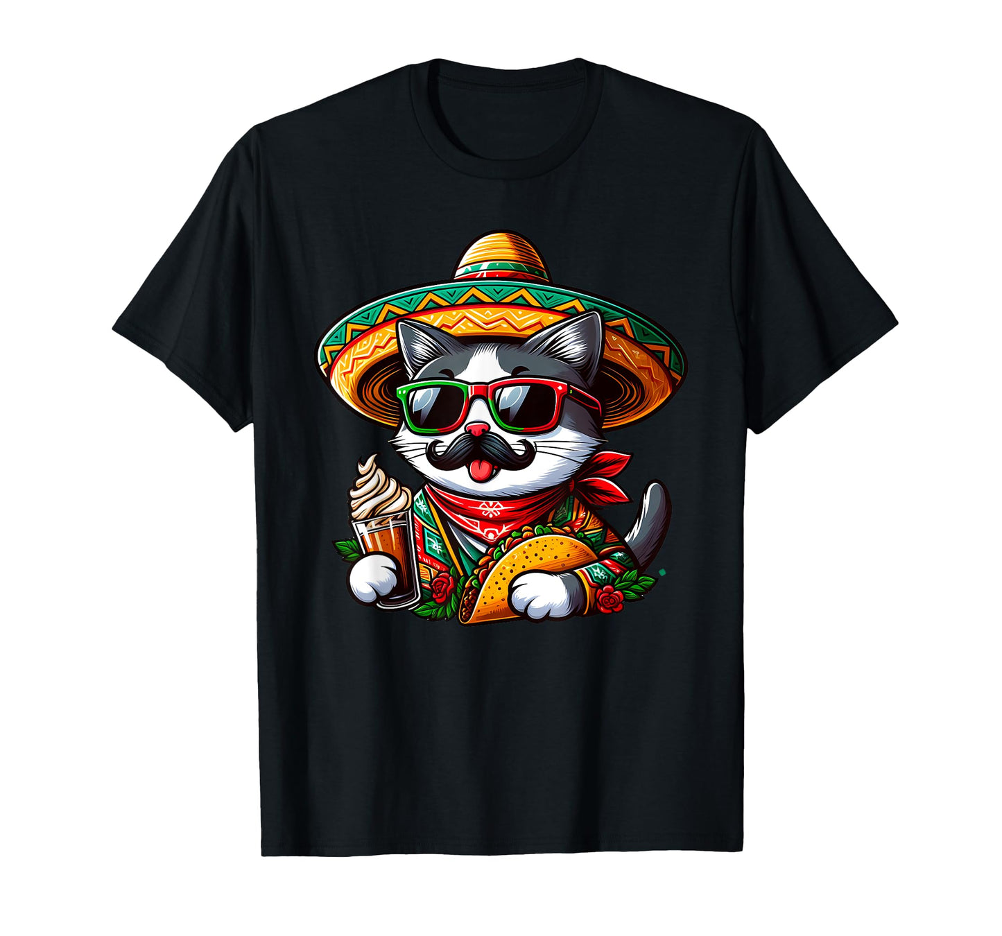 Cinco De Meow Funny Cat Taco Mexican Fiesta T-Shirt
