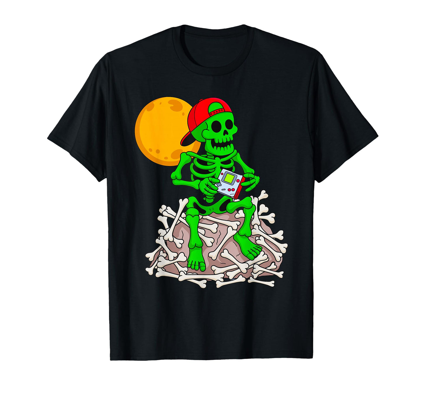Halloween Skeleton Gamer Playing Gaming Monster Costume T-Shirt