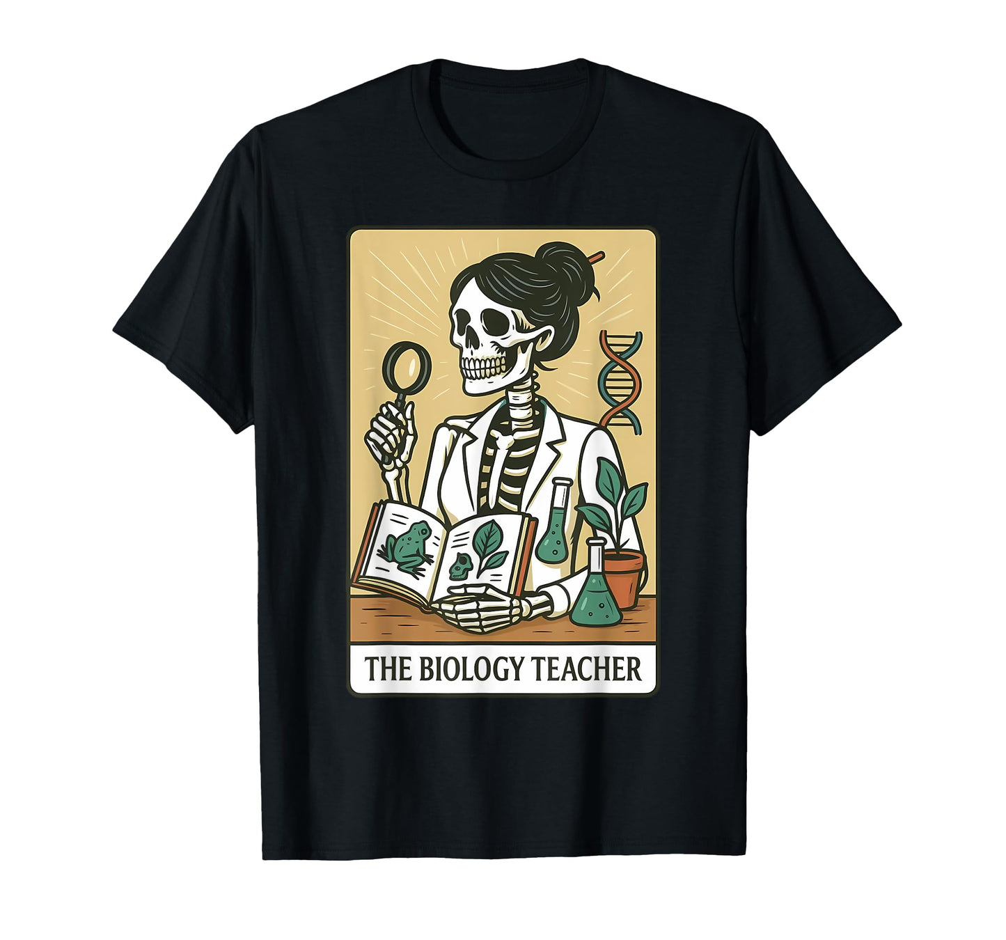 Biology Teacher Tarot Card Skeleton Halloween Botanists T-Shirt