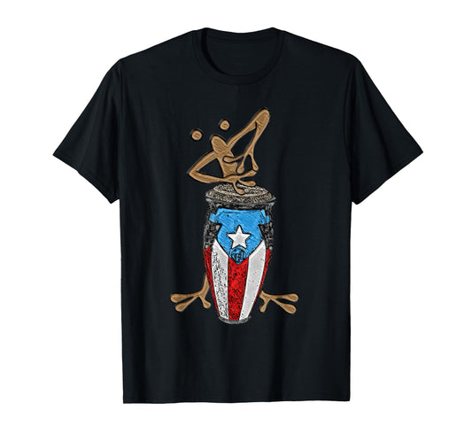 Coqui Taino Conga Boricua Puerto Rican Flag Gift T-Shirt