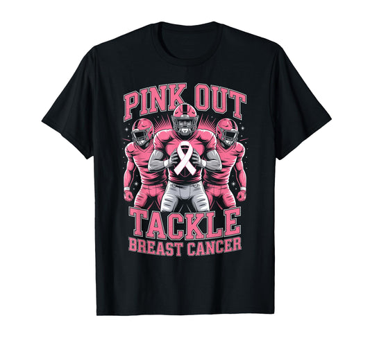 Tackle Breast Cancer Awareness Support Fight Cancer Together T-Shirt