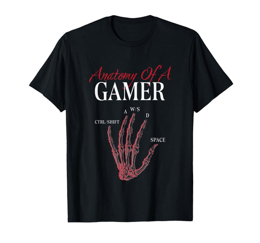 Anatomy of A Gamer Skeleton Hand Funny T-Shirt