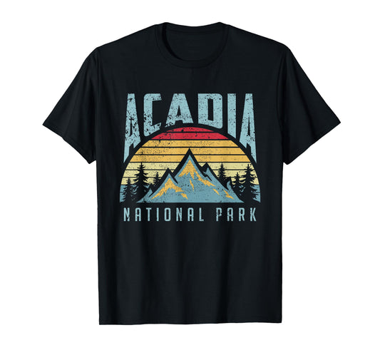 Acadia National Park Maine Mountains Retro T Shirt T-Shirt