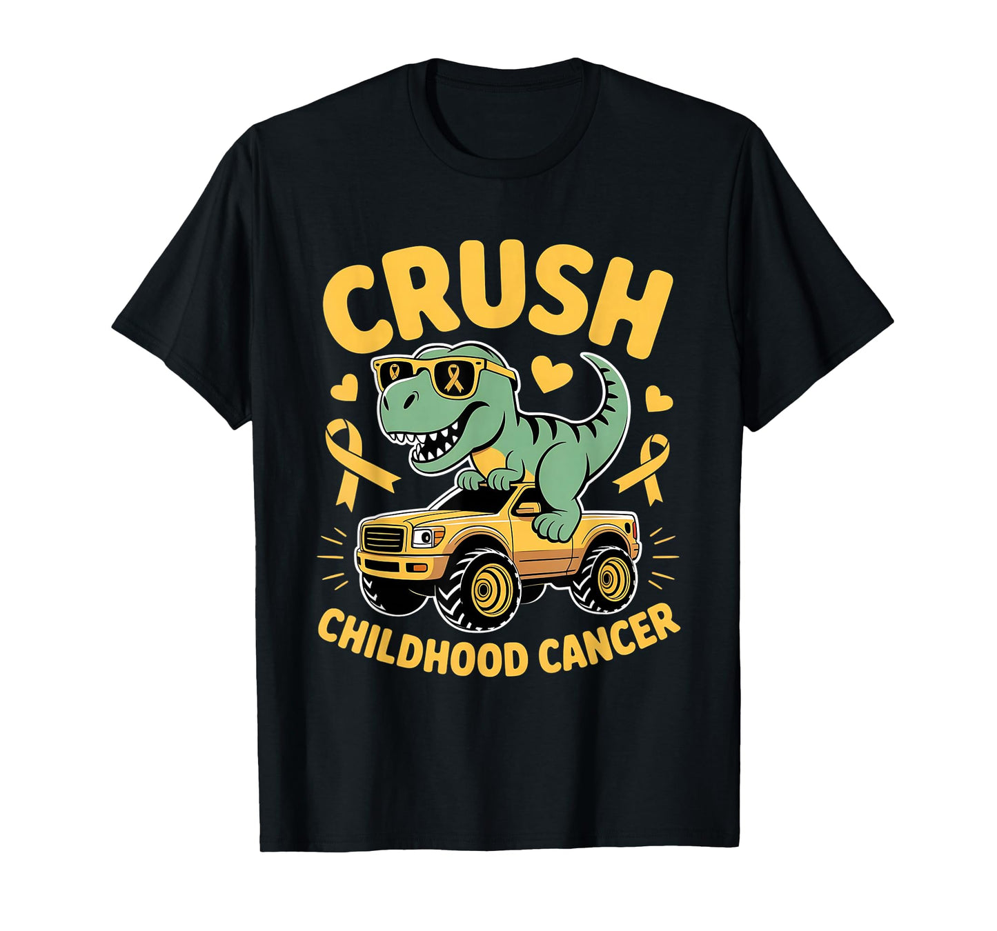 Crush Childhood Cancer Gold Ribbon Kids Boys Girls Toddlers T-Shirt