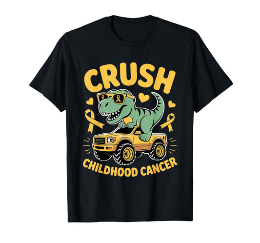 Crush Childhood Cancer Gold Ribbon Kids Boys Girls Toddlers T-Shirt