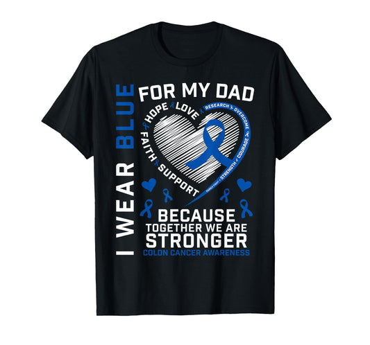 Dad Colon Cancer Awareness Products Gifts Women Men Kids T-Shirt