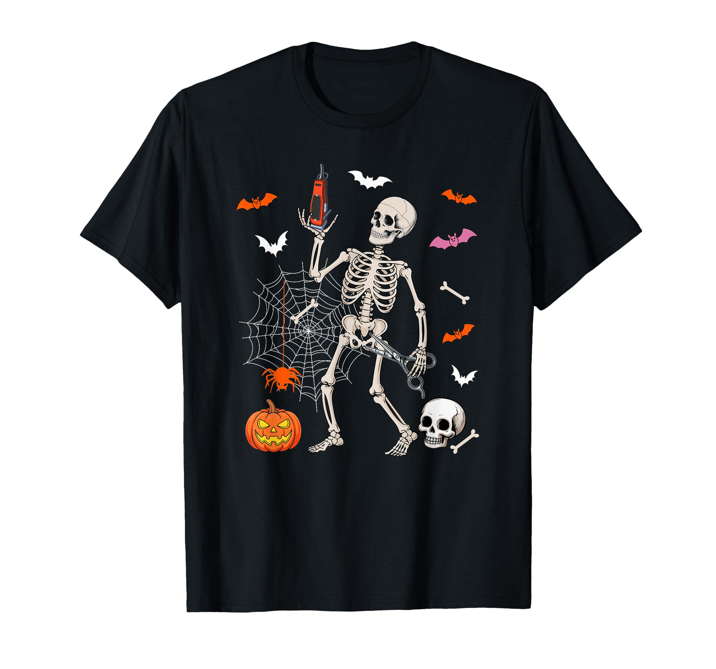 Barber Job Horror Skeleton Halloween Costume Team T-Shirt