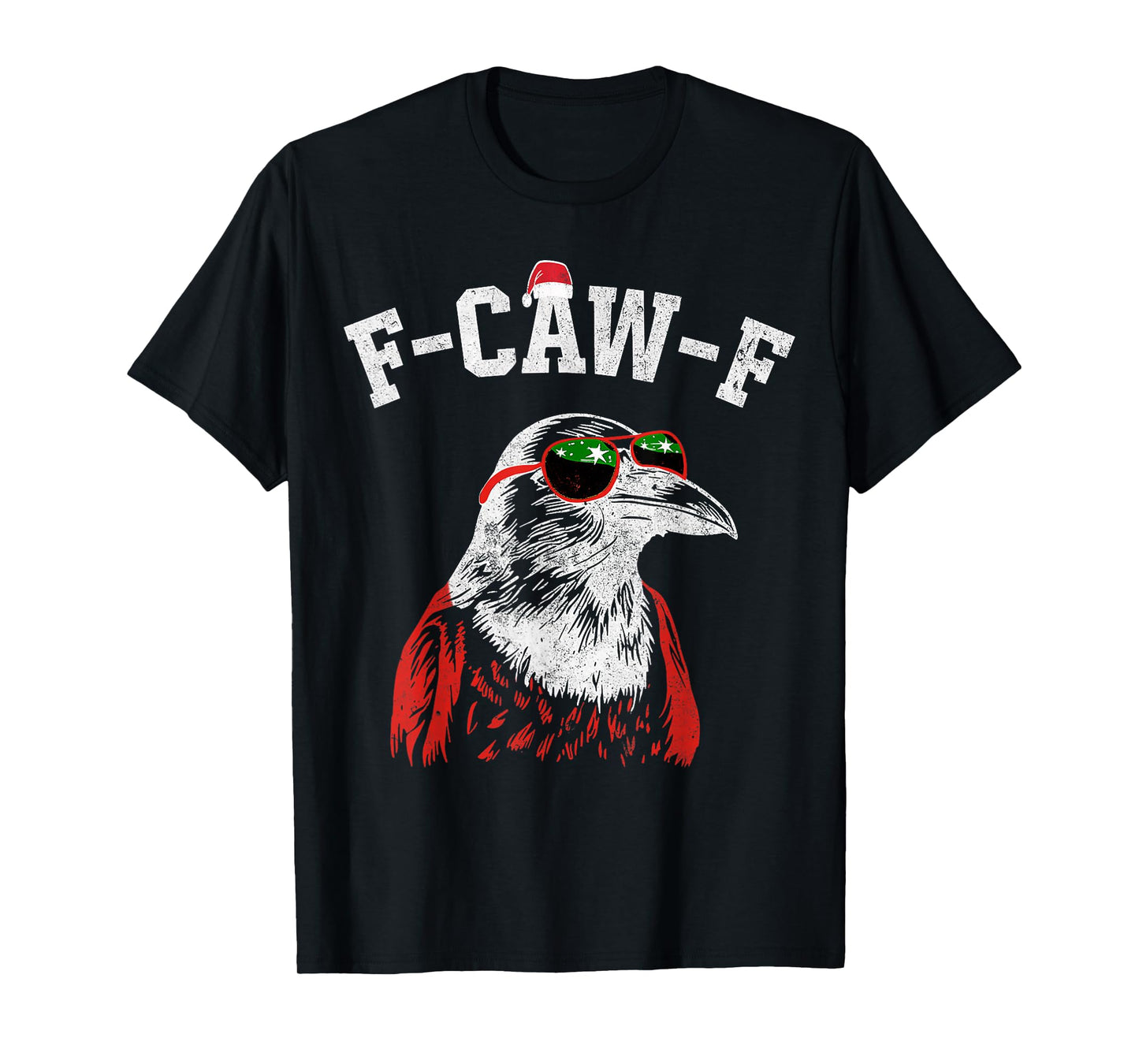 F-Caw-F Black Crow Bird Retro Vintage Christmas T-Shirt
