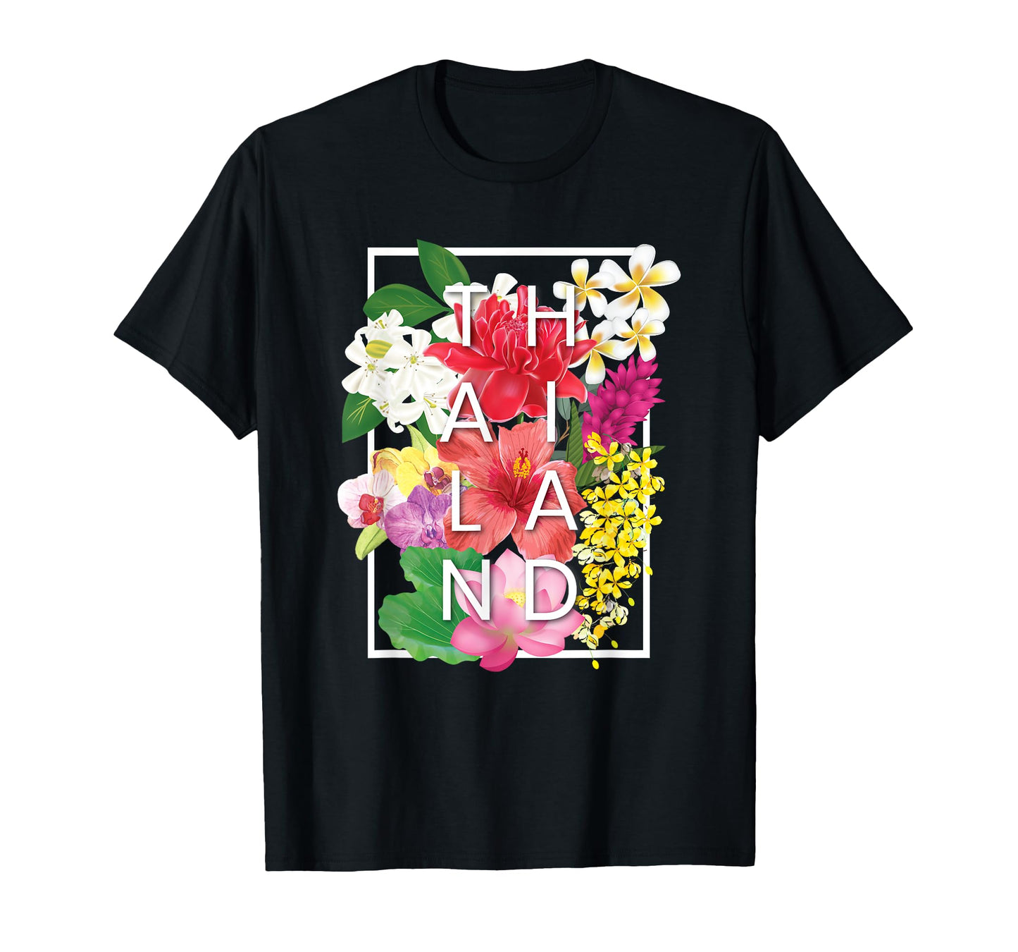 Flowers of Thailand Word Art - Thai Pride T-Shirt