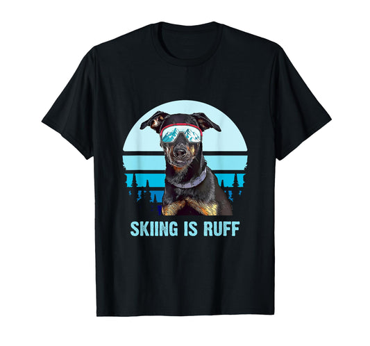 Beauceron Winter Skiing is Ruff Ski Dog Lover Men Women Girls Kids T-Shirt