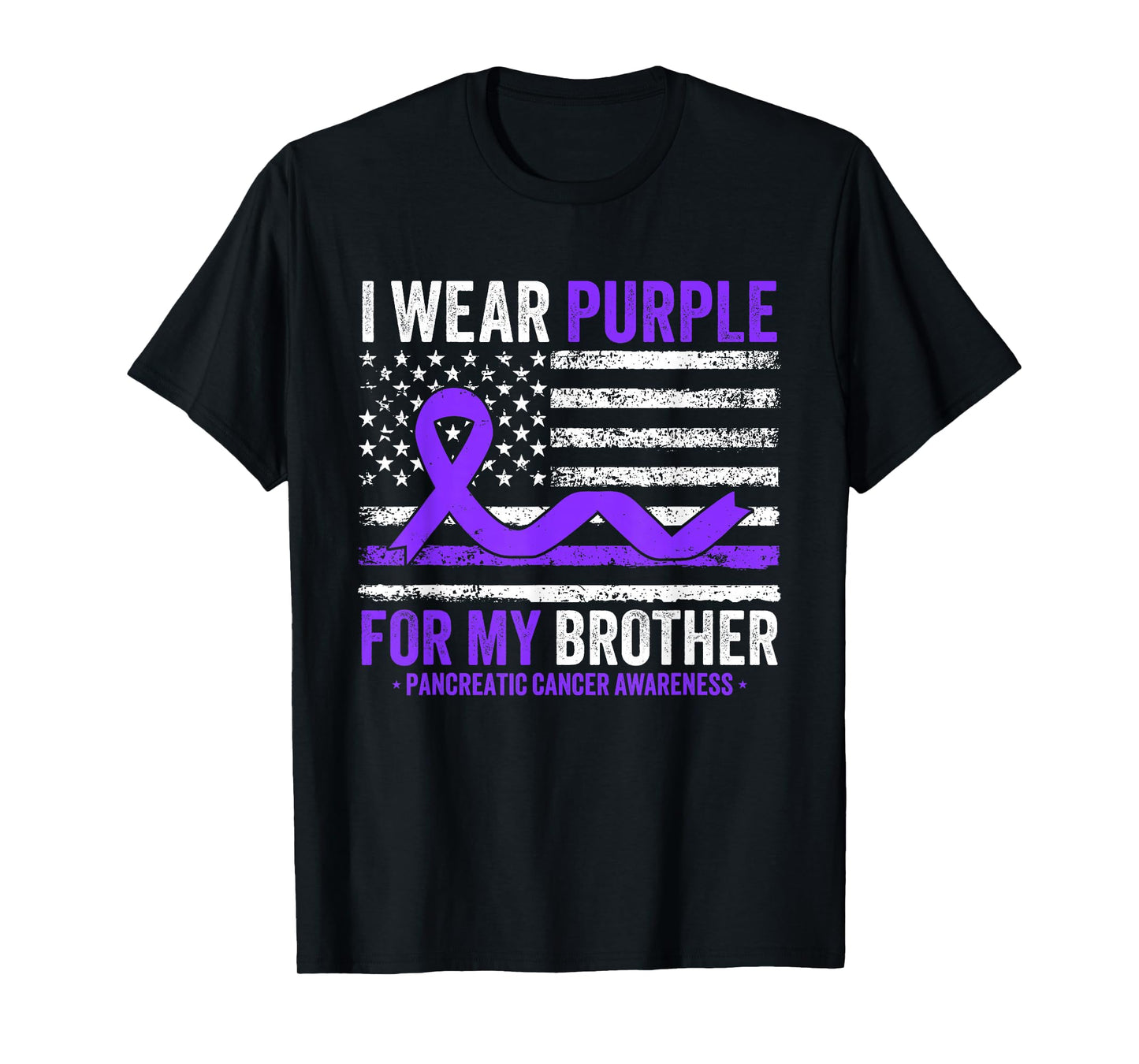 I Wear Purple For My Brother Pancreatic Cancer Awareness T-Shirt
